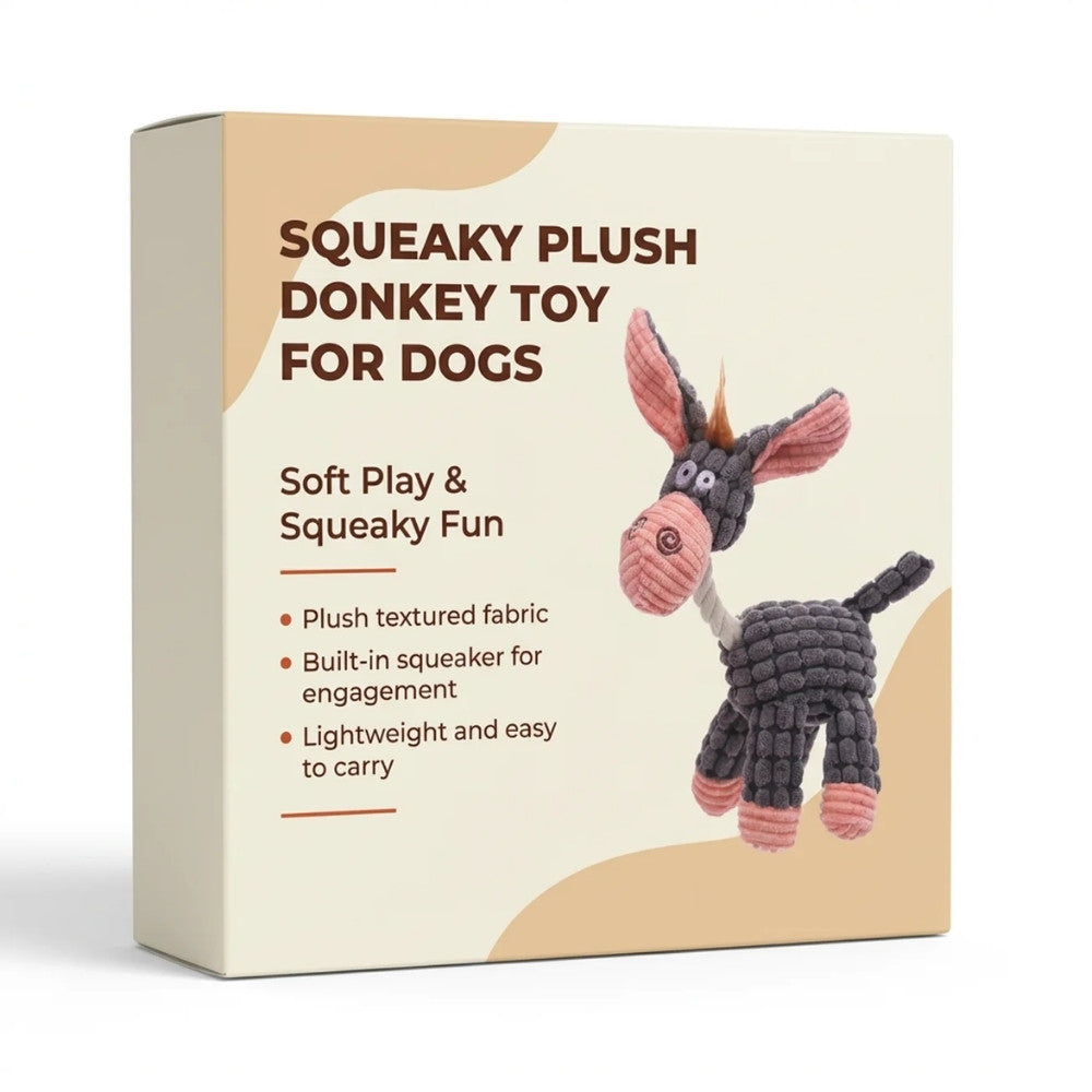 Squeaky Plush Donkey Toy for Dogs