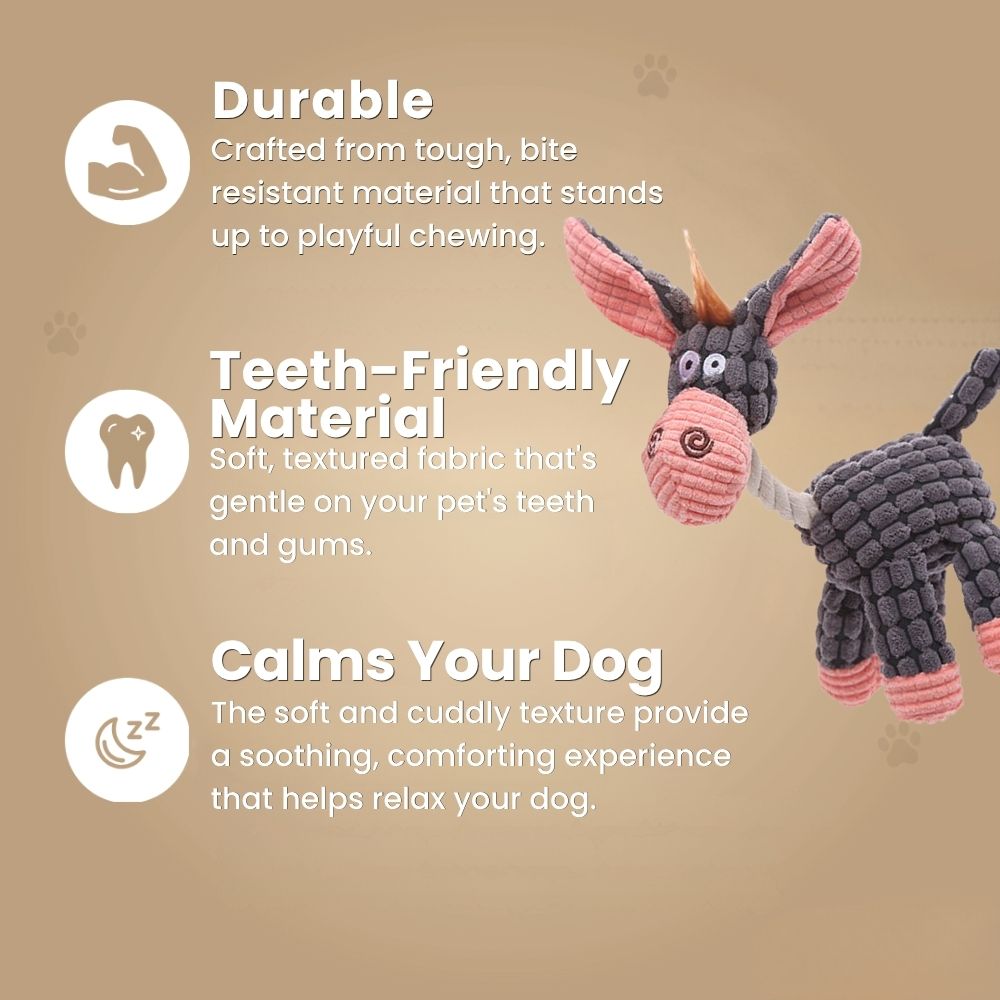 Squeaky Plush Donkey Toy for Dogs
