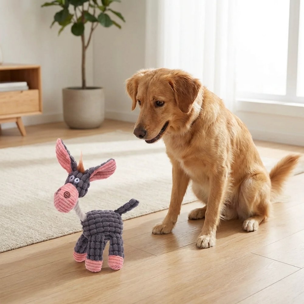 Squeaky Plush Donkey Toy for Dogs